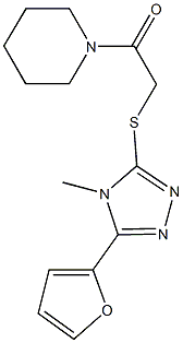 5-(2-furyl)-4-methyl-4H-1,2,4-triazol-3-yl 2-oxo-2-(1-piperidinyl)ethyl sulfide Struktur