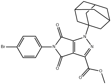 methyl 1-(1-adamantyl)-5-(4-bromophenyl)-4,6-dioxo-1,4,5,6-tetrahydropyrrolo[3,4-c]pyrazole-3-carboxylate Struktur