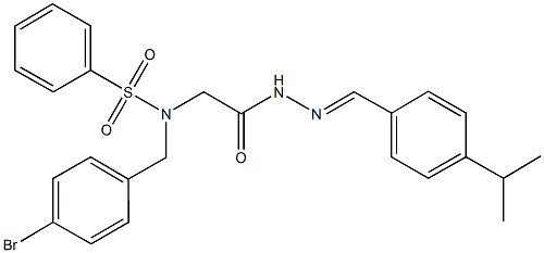 N-(4-bromobenzyl)-N-{2-[2-(4-isopropylbenzylidene)hydrazino]-2-oxoethyl}benzenesulfonamide Struktur