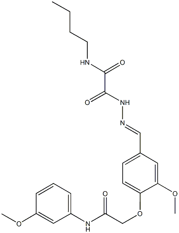 N-butyl-2-(2-{3-methoxy-4-[2-(3-methoxyanilino)-2-oxoethoxy]benzylidene}hydrazino)-2-oxoacetamide Struktur