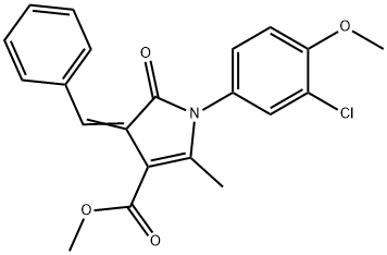 methyl 4-benzylidene-1-(3-chloro-4-methoxyphenyl)-2-methyl-5-oxo-4,5-dihydro-1H-pyrrole-3-carboxylate Struktur