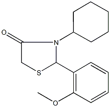 3-cyclohexyl-2-(2-methoxyphenyl)-1,3-thiazolidin-4-one Struktur