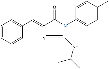 5-benzylidene-2-(isopropylamino)-3-(4-methylphenyl)-3,5-dihydro-4H-imidazol-4-one Struktur