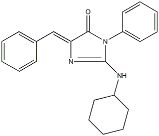 5-benzylidene-2-(cyclohexylamino)-3-phenyl-3,5-dihydro-4H-imidazol-4-one Struktur