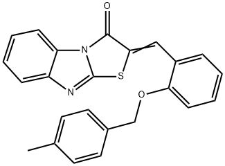 2-{2-[(4-methylbenzyl)oxy]benzylidene}[1,3]thiazolo[3,2-a]benzimidazol-3(2H)-one Struktur