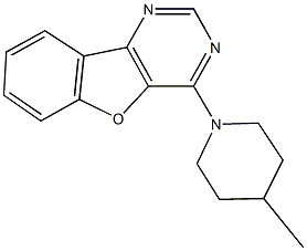 4-(4-methyl-1-piperidinyl)[1]benzofuro[3,2-d]pyrimidine Struktur