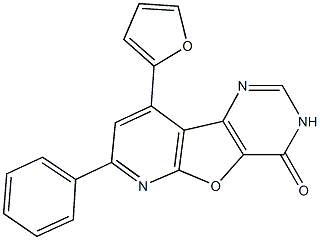 9-(2-furyl)-7-phenylpyrido[3',2':4,5]furo[3,2-d]pyrimidin-4(3H)-one Struktur