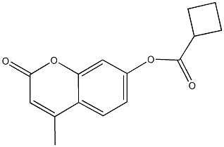 4-methyl-2-oxo-2H-chromen-7-yl cyclobutanecarboxylate Struktur