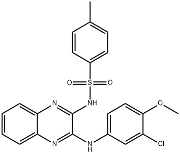 N-[3-(3-chloro-4-methoxyanilino)-2-quinoxalinyl]-4-methylbenzenesulfonamide Struktur