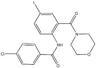 4-chloro-N-[4-iodo-2-(4-morpholinylcarbonyl)phenyl]benzamide Struktur