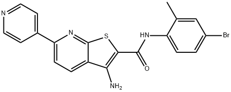 3-amino-N-(4-bromo-2-methylphenyl)-6-pyridin-4-ylthieno[2,3-b]pyridine-2-carboxamide Struktur