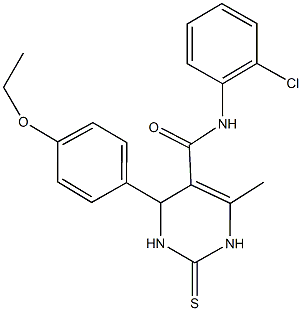 N-(2-chlorophenyl)-4-(4-ethoxyphenyl)-6-methyl-2-thioxo-1,2,3,4-tetrahydro-5-pyrimidinecarboxamide Struktur