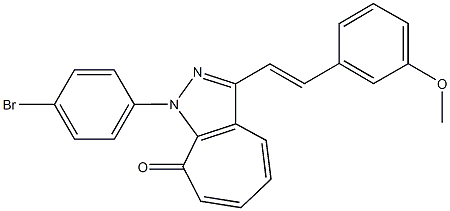 1-(4-bromophenyl)-3-[2-(3-methoxyphenyl)vinyl]cyclohepta[c]pyrazol-8(1H)-one Struktur