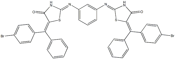 5-[(4-bromophenyl)(phenyl)methylene]-2-{[3-({5-[(4-bromophenyl)(phenyl)methylene]-4-oxo-1,3-thiazolidin-2-ylidene}amino)phenyl]imino}-1,3-thiazolidin-4-one Struktur