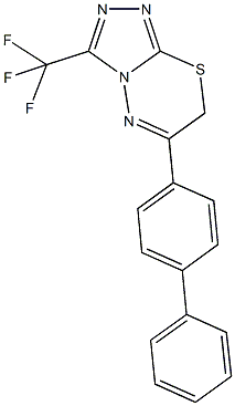 6-[1,1'-biphenyl]-4-yl-3-(trifluoromethyl)-7H-[1,2,4]triazolo[3,4-b][1,3,4]thiadiazine Struktur