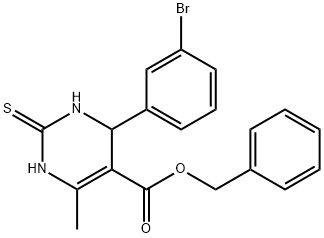 benzyl 4-(3-bromophenyl)-6-methyl-2-thioxo-1,2,3,4-tetrahydropyrimidine-5-carboxylate Struktur