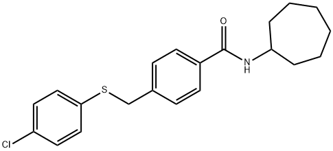 4-{[(4-chlorophenyl)sulfanyl]methyl}-N-cycloheptylbenzamide Struktur