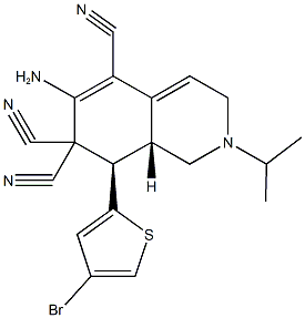 6-amino-8-(4-bromo-2-thienyl)-2-isopropyl-2,3,8,8a-tetrahydro-5,7,7(1H)-isoquinolinetricarbonitrile Struktur