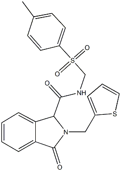 N-{[(4-methylphenyl)sulfonyl]methyl}-3-oxo-2-(2-thienylmethyl)-1-isoindolinecarboxamide Struktur