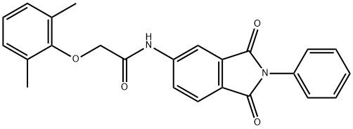 2-(2,6-dimethylphenoxy)-N-(1,3-dioxo-2-phenyl-2,3-dihydro-1H-isoindol-5-yl)acetamide Struktur