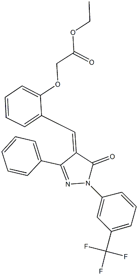 ethyl [2-({5-oxo-3-phenyl-1-[3-(trifluoromethyl)phenyl]-1,5-dihydro-4H-pyrazol-4-ylidene}methyl)phenoxy]acetate Struktur