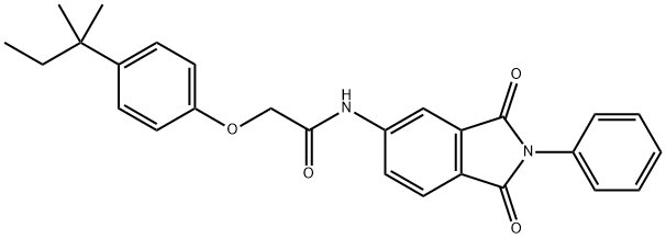 N-(1,3-dioxo-2-phenyl-2,3-dihydro-1H-isoindol-5-yl)-2-(4-tert-pentylphenoxy)acetamide Struktur