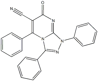 7-oxo-1,3,5-triphenyl-1,7-dihydro[1,2,4]triazolo[4,3-a]pyrimidine-6-carbonitrile Struktur