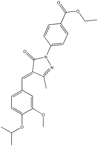 ethyl 4-[4-(4-isopropoxy-3-methoxybenzylidene)-3-methyl-5-oxo-4,5-dihydro-1H-pyrazol-1-yl]benzoate Struktur