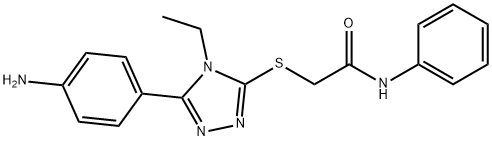 2-{[5-(4-aminophenyl)-4-ethyl-4H-1,2,4-triazol-3-yl]sulfanyl}-N-phenylacetamide Struktur