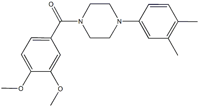 1-(3,4-dimethoxybenzoyl)-4-(3,4-dimethylphenyl)piperazine Struktur