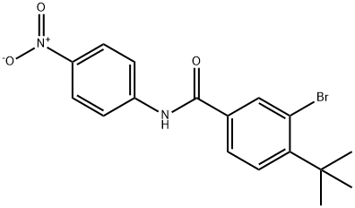 3-bromo-4-tert-butyl-N-{4-nitrophenyl}benzamide Struktur