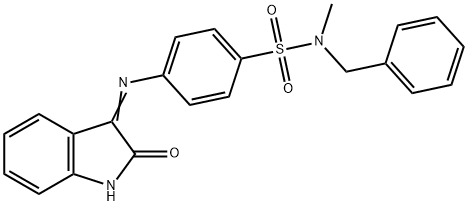 N-benzyl-N-methyl-4-[(2-oxo-1,2-dihydro-3H-indol-3-ylidene)amino]benzenesulfonamide Struktur