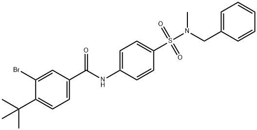 N-(4-{[benzyl(methyl)amino]sulfonyl}phenyl)-3-bromo-4-tert-butylbenzamide Struktur