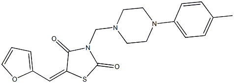 5-(2-furylmethylene)-3-{[4-(4-methylphenyl)-1-piperazinyl]methyl}-1,3-thiazolidine-2,4-dione Struktur