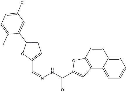 N'-{[5-(5-chloro-2-methylphenyl)-2-furyl]methylene}naphtho[2,1-b]furan-2-carbohydrazide Struktur