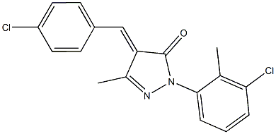 4-(4-chlorobenzylidene)-2-(3-chloro-2-methylphenyl)-5-methyl-2,4-dihydro-3H-pyrazol-3-one Struktur