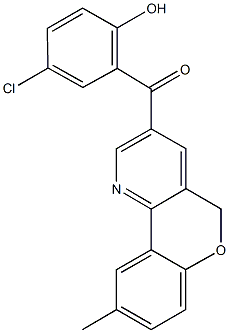 (5-chloro-2-hydroxyphenyl)(9-methyl-5H-chromeno[4,3-b]pyridin-3-yl)methanone Struktur