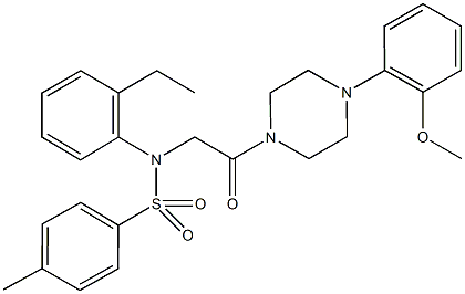 N-(2-ethylphenyl)-N-{2-[4-(2-methoxyphenyl)piperazin-1-yl]-2-oxoethyl}-4-methylbenzenesulfonamide Struktur