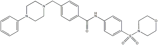 N-[4-(4-morpholinylsulfonyl)phenyl]-4-[(4-phenyl-1-piperazinyl)methyl]benzamide Struktur