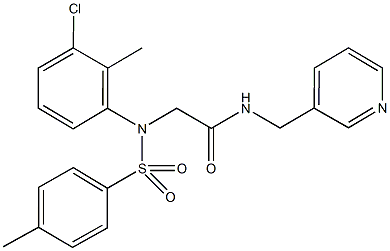 2-{3-chloro-2-methyl[(4-methylphenyl)sulfonyl]anilino}-N-(3-pyridinylmethyl)acetamide Struktur