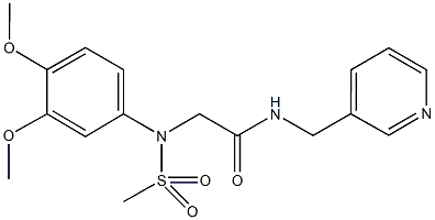 2-[3,4-dimethoxy(methylsulfonyl)anilino]-N-(3-pyridinylmethyl)acetamide Struktur