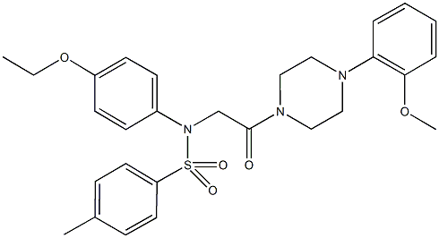 N-(4-ethoxyphenyl)-N-{2-[4-(2-methoxyphenyl)piperazin-1-yl]-2-oxoethyl}-4-methylbenzenesulfonamide Struktur