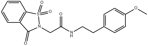 2-(1,1-dioxido-3-oxo-1,2-benzisothiazol-2(3H)-yl)-N-[2-(4-methoxyphenyl)ethyl]acetamide Struktur