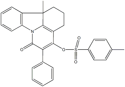 11b-methyl-6-oxo-5-phenyl-2,3,6,11b-tetrahydro-1H-pyrido[3,2,1-jk]carbazol-4-yl 4-methylbenzenesulfonate Struktur