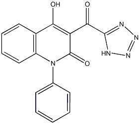 4-hydroxy-1-phenyl-3-(1H-tetraazol-5-ylcarbonyl)-2(1H)-quinolinone Struktur