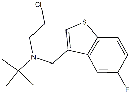 N-(2-chloroethyl)-N-[(5-fluoro-1-benzothien-3-yl)methyl]-2-methyl-2-propanamine Struktur