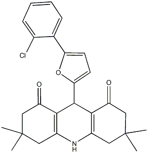 9-[5-(2-chlorophenyl)-2-furyl]-3,3,6,6-tetramethyl-3,4,6,7,9,10-hexahydro-1,8(2H,5H)-acridinedione Struktur