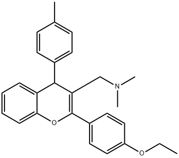 N-{[2-(4-ethoxyphenyl)-4-(4-methylphenyl)-4H-chromen-3-yl]methyl}-N,N-dimethylamine Struktur