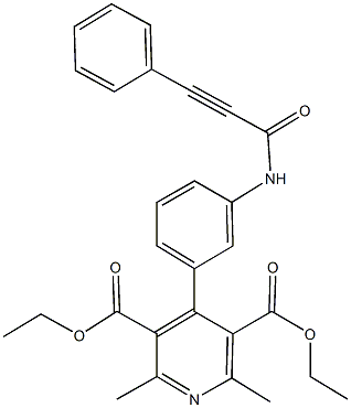 diethyl 2,6-dimethyl-4-{3-[(3-phenyl-2-propynoyl)amino]phenyl}-3,5-pyridinedicarboxylate Struktur