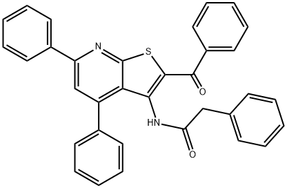 N-(2-benzoyl-4,6-diphenylthieno[2,3-b]pyridin-3-yl)-2-phenylacetamide Struktur